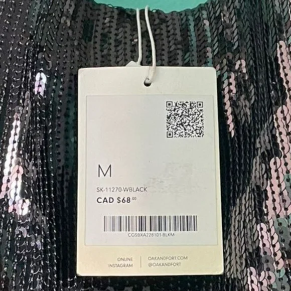 Sequin Black Skirt (Oak + Fort) - Picture 3 of 3